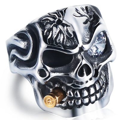 Anillo de Calavera Punk para Hombre en Acero Personalizable - Image 2