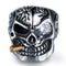 Anillo de Calavera Punk para Hombre en Acero Personalizable