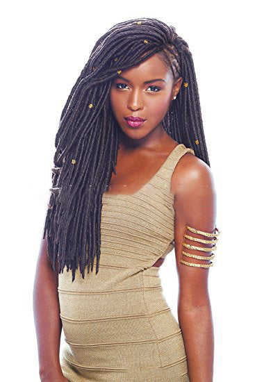 Peluca Trenzada de Fibra Sintética Negra Africana - Image 2