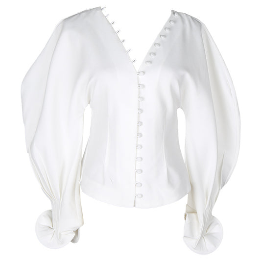 Blusa Escote V con Mangas Loto