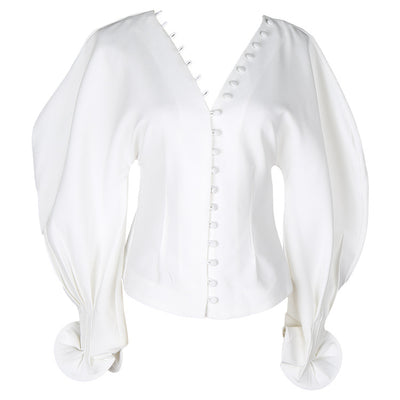 Blusa Escote V con Mangas Loto