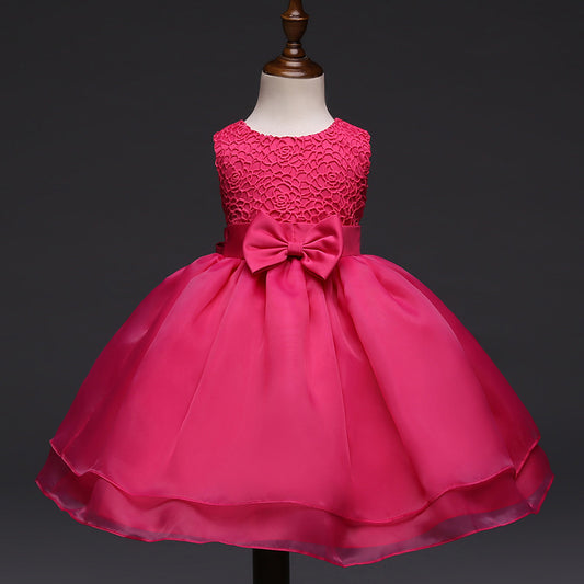 Vestido de Fiesta Elegante para Bebé Niña - Diseño Floral Bordado