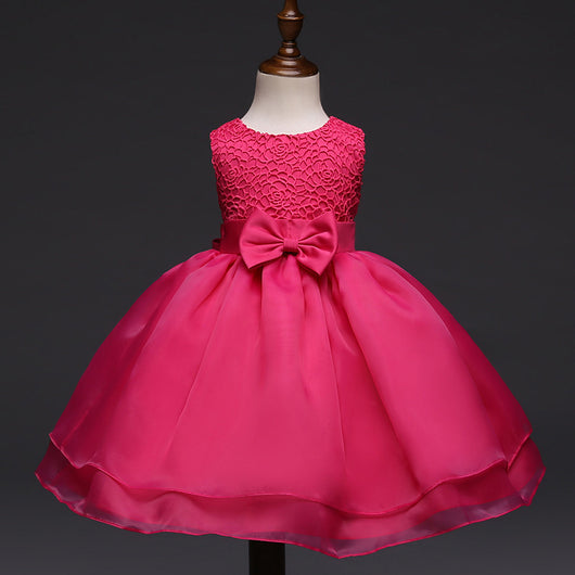 Vestido de Fiesta Elegante para Bebé Niña - Diseño Floral Bordado