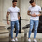 Jeans Slim Fit con Borde Deshilachado