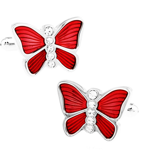 Botones de Puño Francés con Mariposa Esmaltada y Diamantes - Image 6