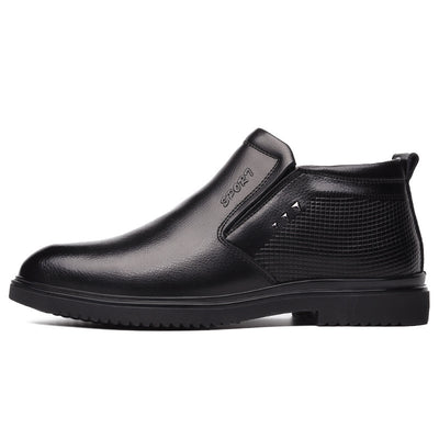 Zapatos de Cuero para Hombre Invierno Cálidos con Forro de Lana - Antideslizantes para Padres y Adultos Mayores - Image 7