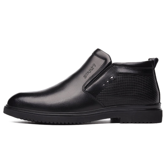 Zapatos de Cuero para Hombre Invierno Cálidos con Forro de Lana - Antideslizantes para Padres y Adultos Mayores - Image 7