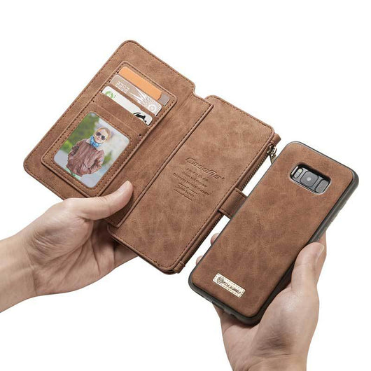 Funda Cartera Samsung S8/S8+ Cuero Vintage con Compartimientos y Cierre - Image 4