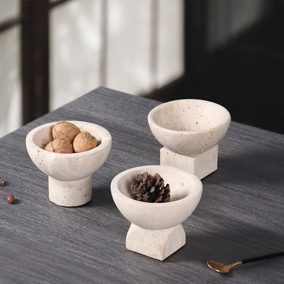 Bandeja de Mármol Natural para Frutas y Decoración de Escritorio