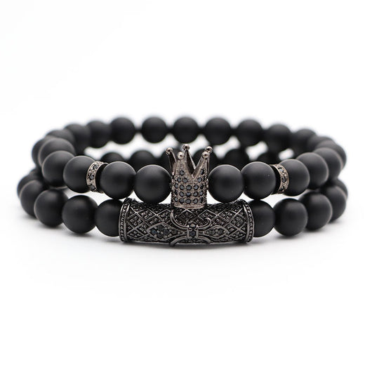 Pulsera de Piedra Natural Estilo Étnico con Corona Hao - Image 8