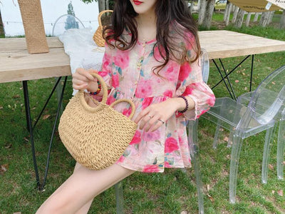 Blusa Vintage Cuello Muñeca Manga Abullonada - Modelo Holgado Verano - Image 28