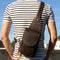 Bolsa de Pecho Vintage Cuero Crazy Horse - Bandolera Deportiva para Hombre