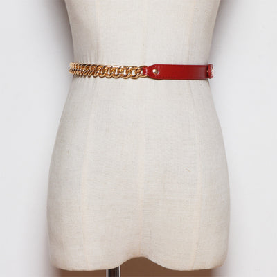 Cinturón de Cuero PU con Cadena Metálica - Accesorio Versátil para Mujer - Image 9
