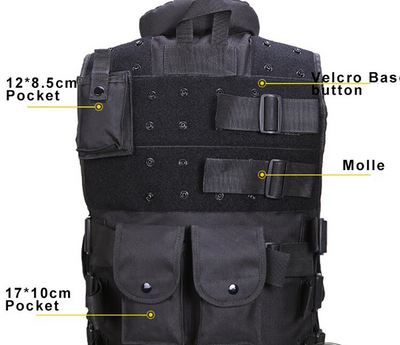 Chaleco Táctico Militar Negro para Hombre - Caza y Operaciones - Image 6