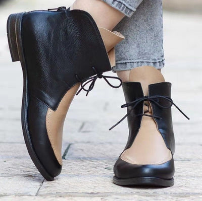 Botas Mujer Talla Grande Punta Fina con Tira Combinada - Image 11