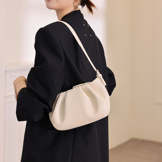 Bolso Bandolera de Cuero Nube con Pliegues - Un Hombro - Image 4