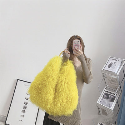 Bolso Playero de Lana y Peluche para Mujer - Image 4