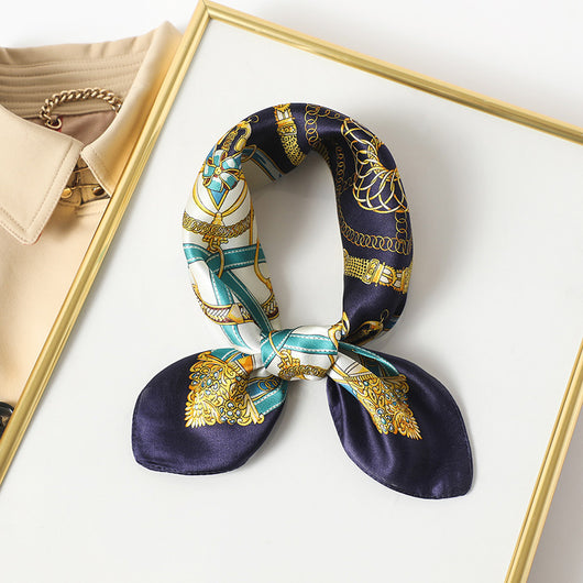 Pañuelo de Seda Cuadrado para Mujer - Diseño Estampado Versátil Primavera Verano - Image 35