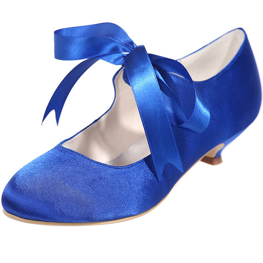 Zapatos de Baile Satinados con Cordones - Tacón Bajo Versátil y Elegante - Image 13