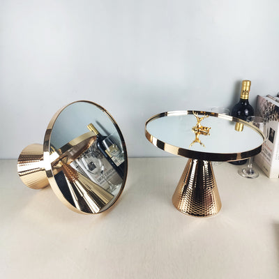Bandeja Espejo Dorada Elegante para Postres y Decoración - Image 10