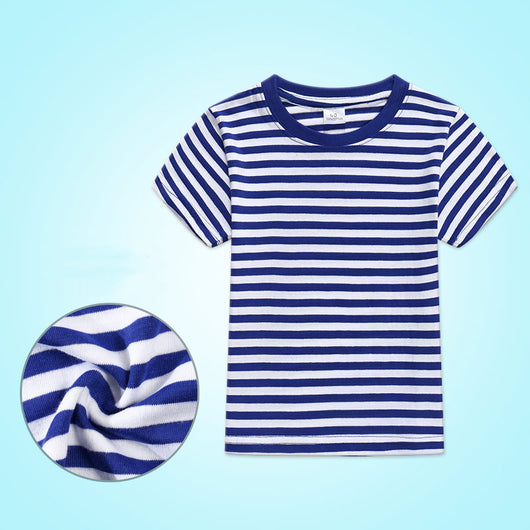Camiseta Infantil a Rayas Azul y Blanco