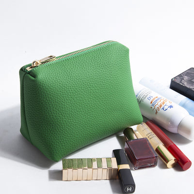 Bolsa de Almacenamiento de Cosméticos en Cuero Grabado con Patrón de Lichi