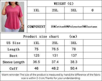 Blusa Suelta con Escote en V y Abertura Lateral - Camiseta Casual de Manga Corta - Image 8