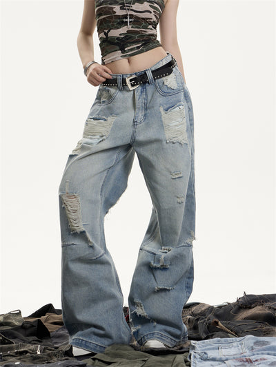 Jeans Vintage Rotos Cintura Alta Mujer Efecto Desgastado - Image 12