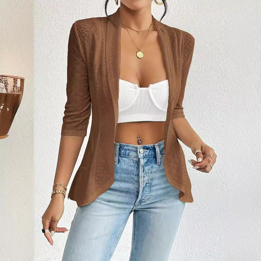 Cardigan Hueco Elegante para Mujer - Diseño Moderno Cruzado - Image 2