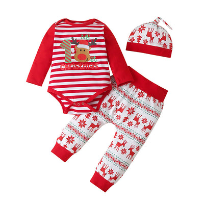 Mono Navideño de Rayas Europeo con Capucha para Niños - Image 5