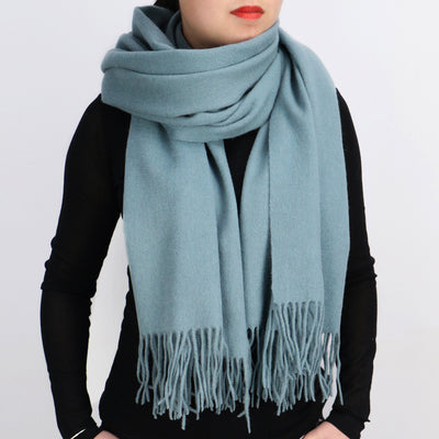 Bufanda Gruesa Unisex de Color Sólido - Chal Versátil para Otoño e Invierno - Image 11