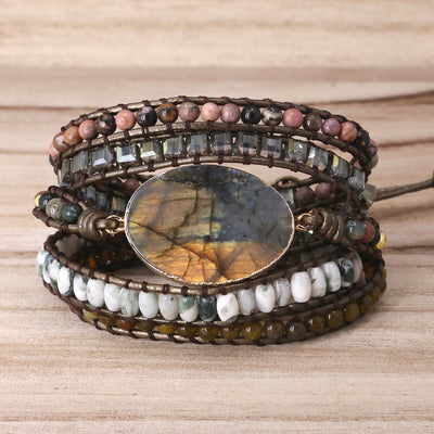 Pulsera Tejida de Cristal Mixto Hecha a Mano - Image 8