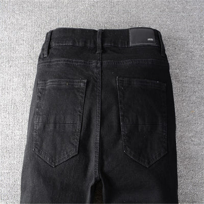 Jeans Skinny Stretch con Roturas y Parches Negros - Image 5