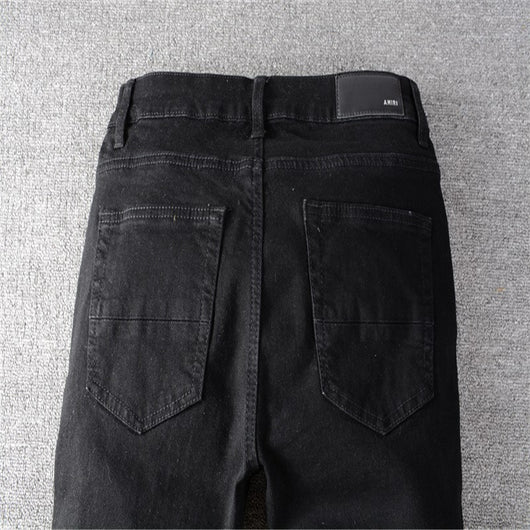 Jeans Skinny Stretch con Roturas y Parches Negros - Image 5