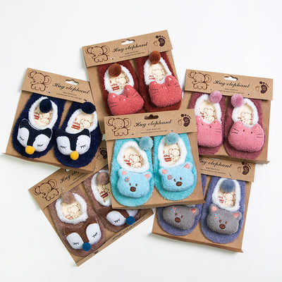 Calcetines Antideslizantes para Bebé Primavera-Otoño con Diseño de Plumas - Image 2