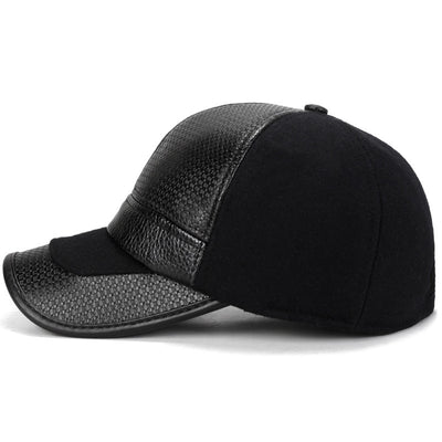Gorra de Béisbol en Cuero PU Acolchada y Térmica para Hombre - Image 2