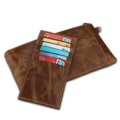 Billetera Hombre RFID Crazy Horse Antirrobo Multifuncional