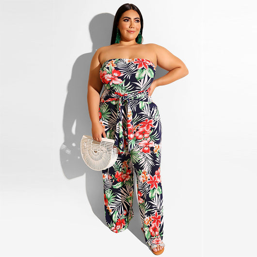 Jumpsuit Estrapless Primavera con Estampado Europeo - Image 13
