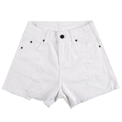 Shorts de Mezclilla Talle Alto Rotos - Image 7