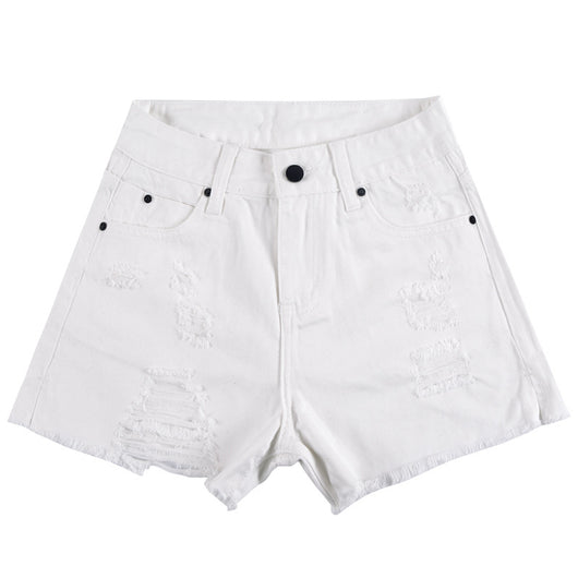 Shorts de Mezclilla Talle Alto Rotos - Image 7