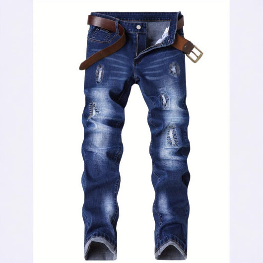 Pantalones Vaqueros Stretch Rotos con Detalles Bordados para Hombre - Image 3