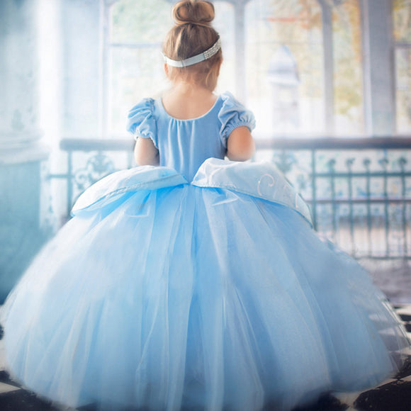 Vestido Princesa con Falda de Tul Azul