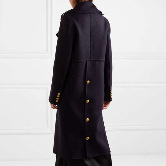 Abrigo de Lana Estilo Militar Doble Botonadura Corte Oversize - Image 2