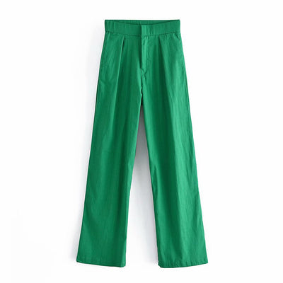 Pantalones Rectos Talle Alto de Color Liso - Cómodos y Versátiles - Image 8