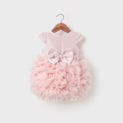 Vestido de Primer Cumpleaños Niña Rosa con Falda Tul Princesa - Image 11