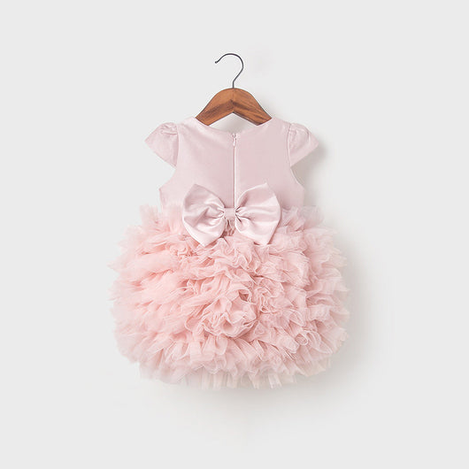 Vestido de Primer Cumpleaños Niña Rosa con Falda Tul Princesa - Image 11
