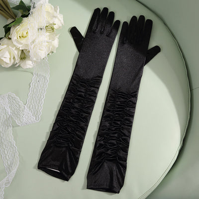 Guantes Largos de Satén para Novia - 50cm Elegancia Extendida - Image 8