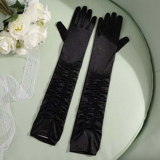 Guantes Largos de Satén para Novia - 50cm Elegancia Extendida - Image 8