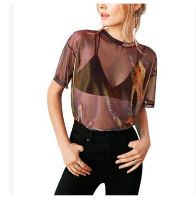 Blusa Casual Transparente de Malla Estilo Europeo - Image 5