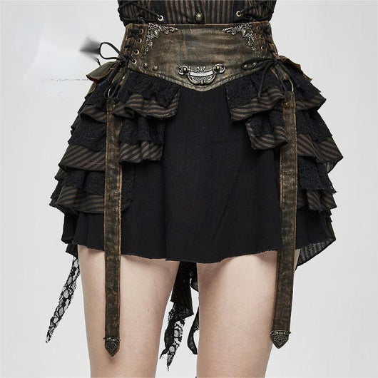 Faldas Vintage Steampunk para Mujer con Cintura Broncead - Image 7